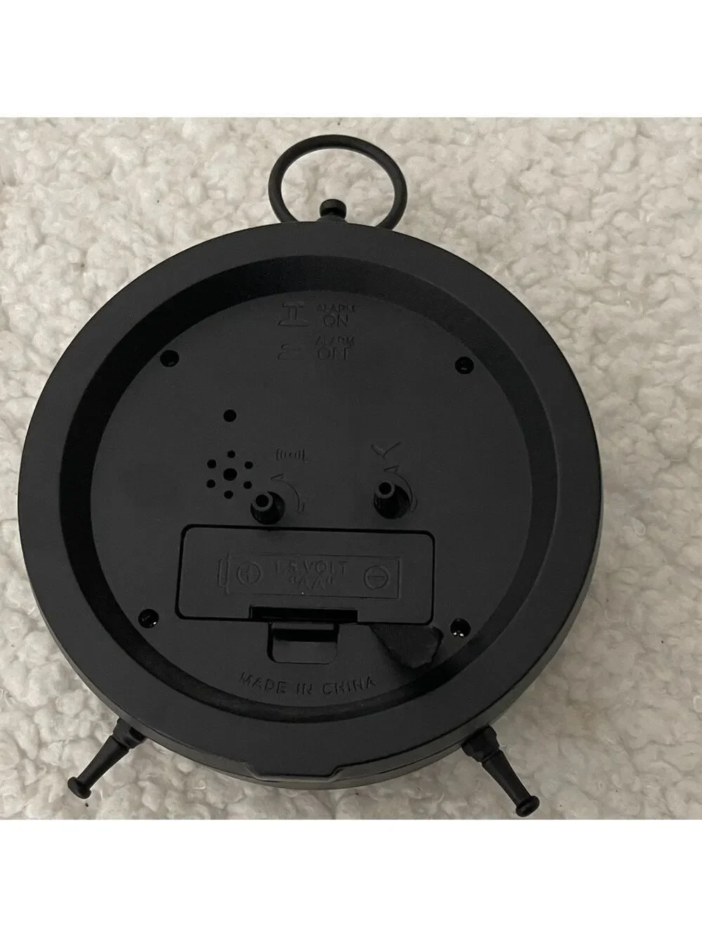Vintage Style Tabletop Alarm Clock Decor BlackMetal Distressed Farmhouse Battery
